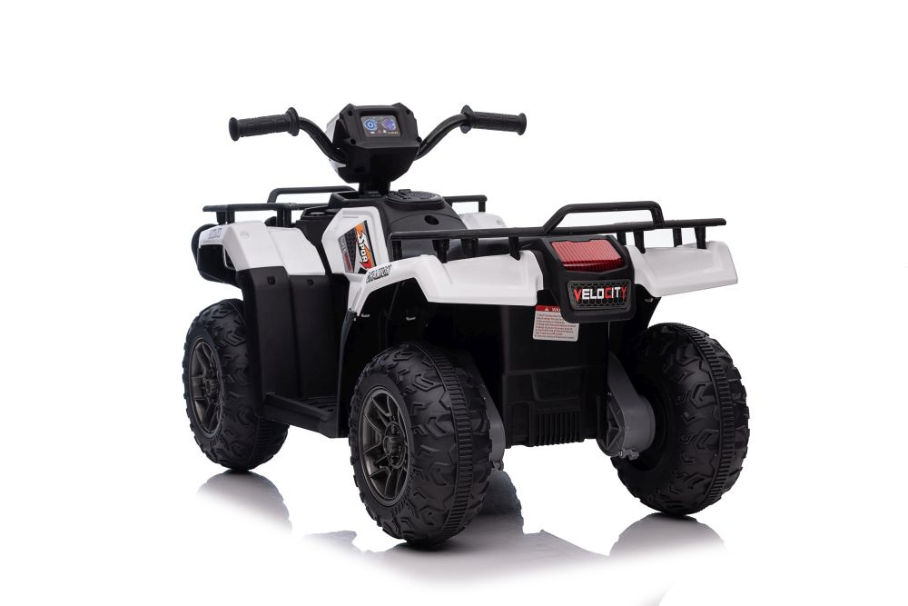 Vienvietis vaikiškas elektromobilis quad jc915, baltas