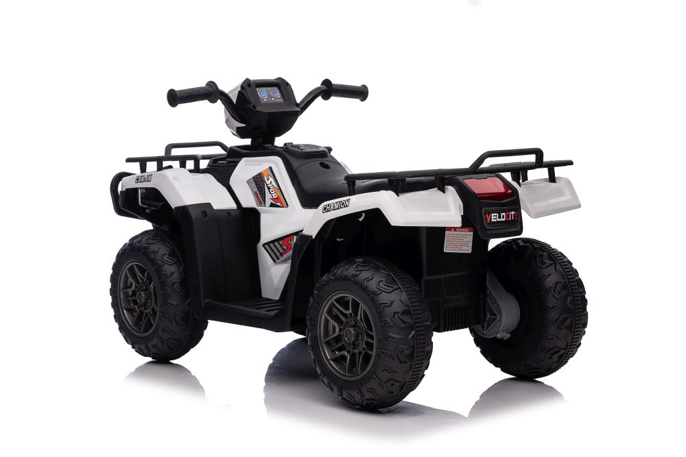 Vienvietis vaikiškas elektromobilis quad jc915, baltas