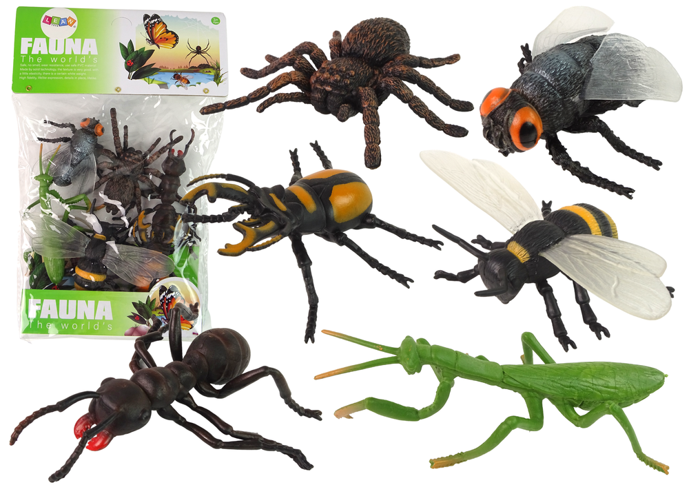 Vabzdžių figūrėlių rinkinys lean toys fauna, 6 vnt.