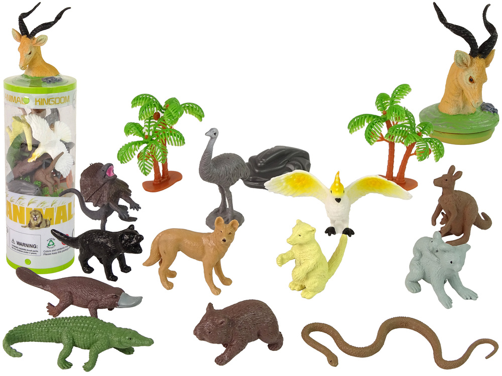 Australijos gyvūnų figūrėlių rinkinys LeanToys, 12 vnt.