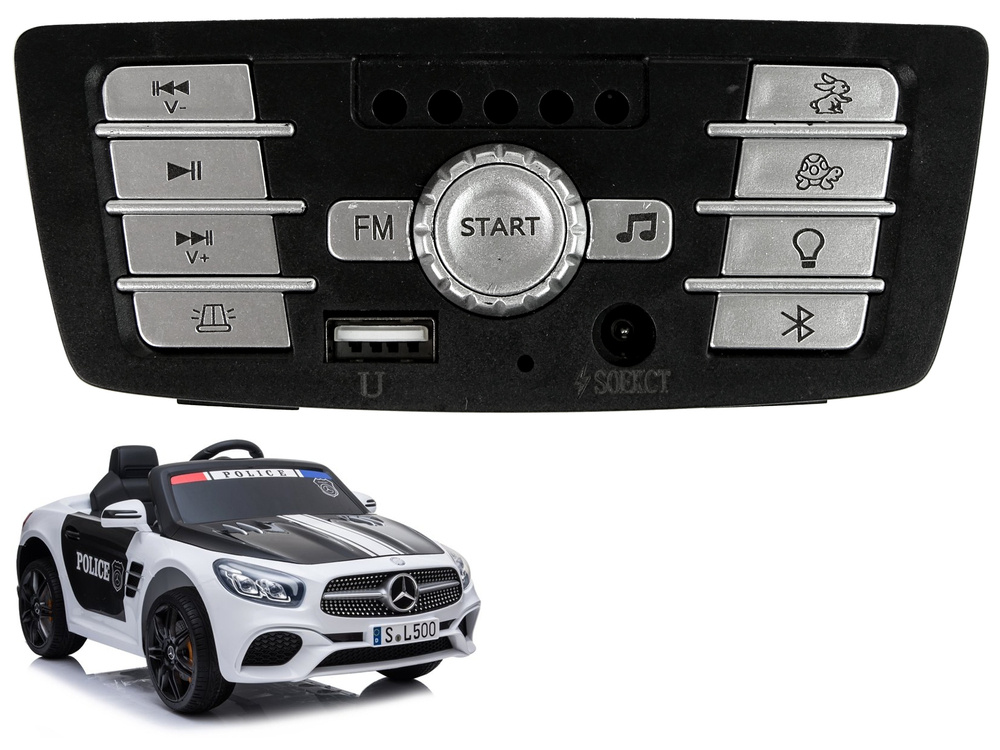 Muzikinis skydelis vaikiškam elektromobiliui lean toys mercedes amg, sl500