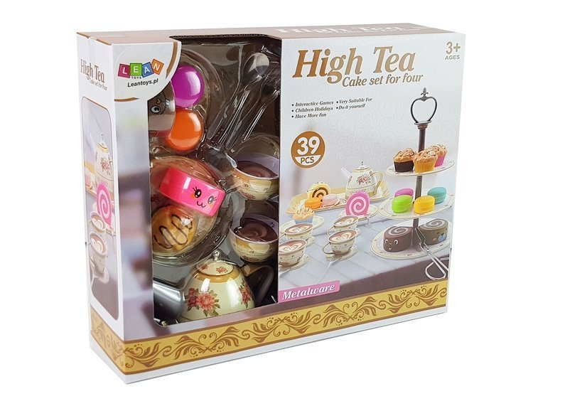 Arbatos puodelių rinkinys High Tea su priedais LeanToys