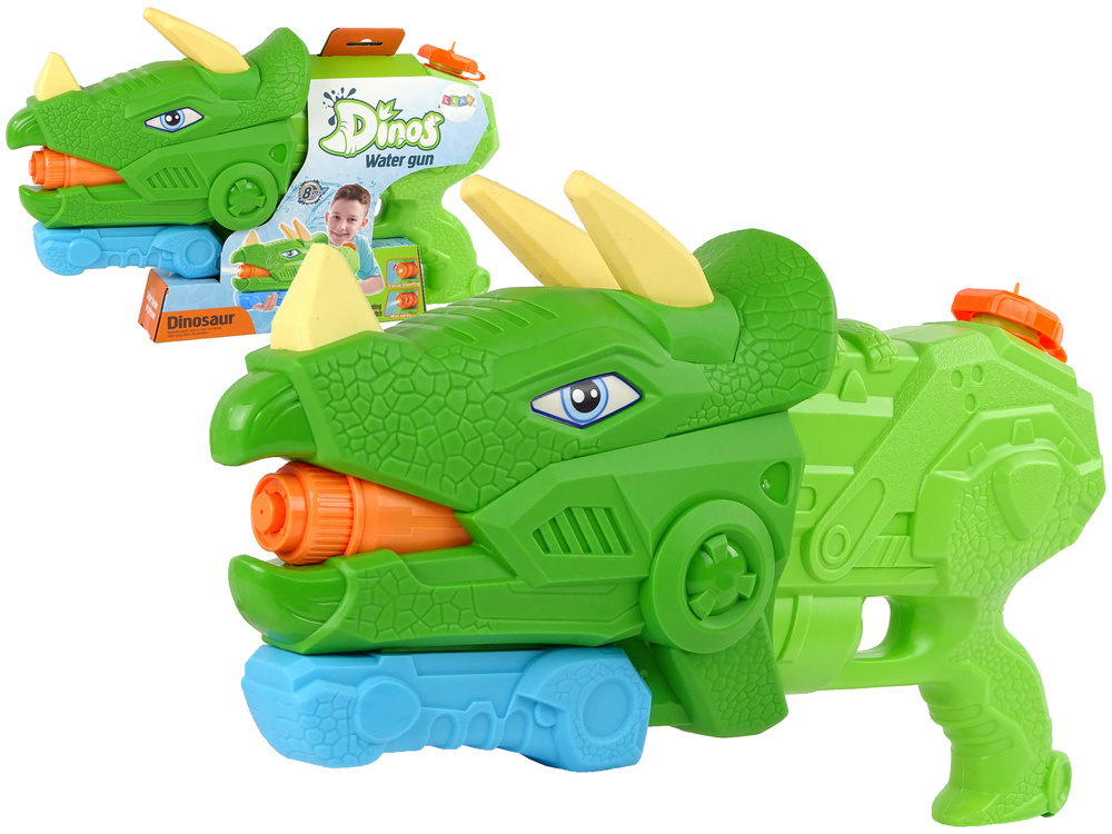 Vandens šautuvas lean toys dinosaur triceratops, žalias