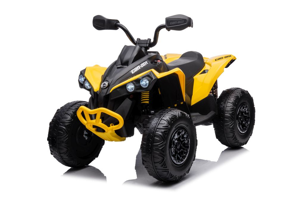 Vienvietis vaikiškas elektromobilis quad, geltonas