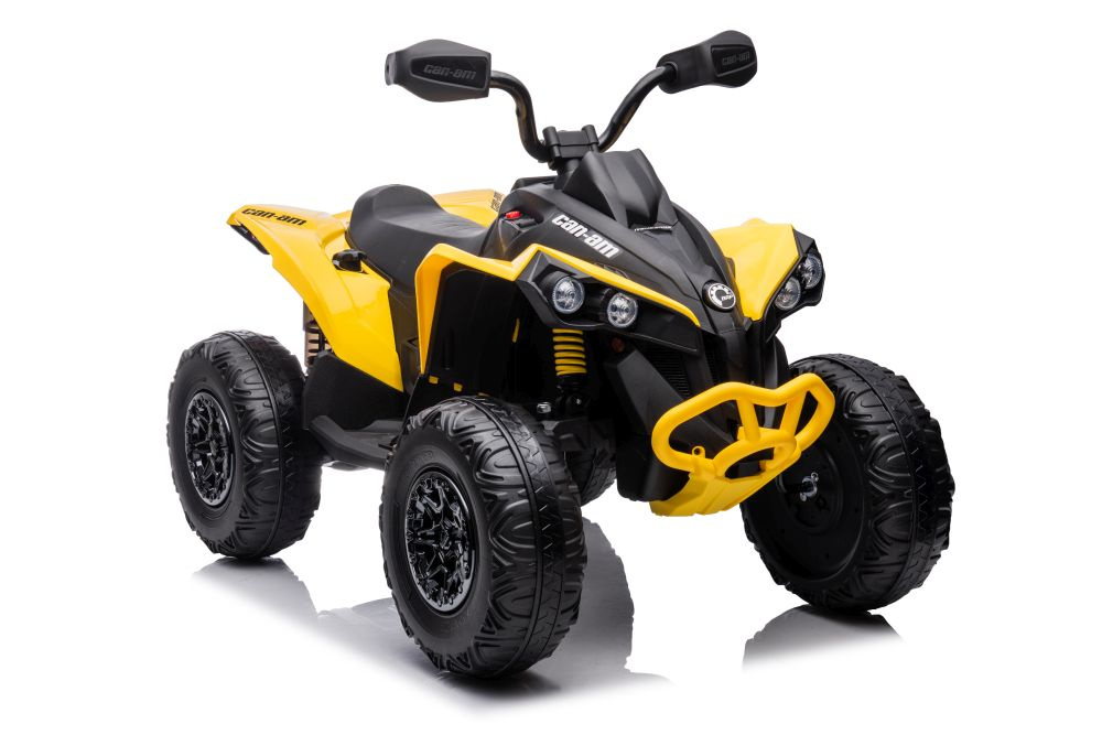 Vienvietis vaikiškas elektromobilis quad, geltonas