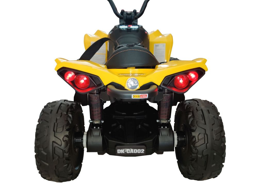Vienvietis vaikiškas elektromobilis quad, geltonas