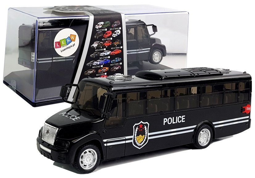 Policijos autobusas lean toys, juodas