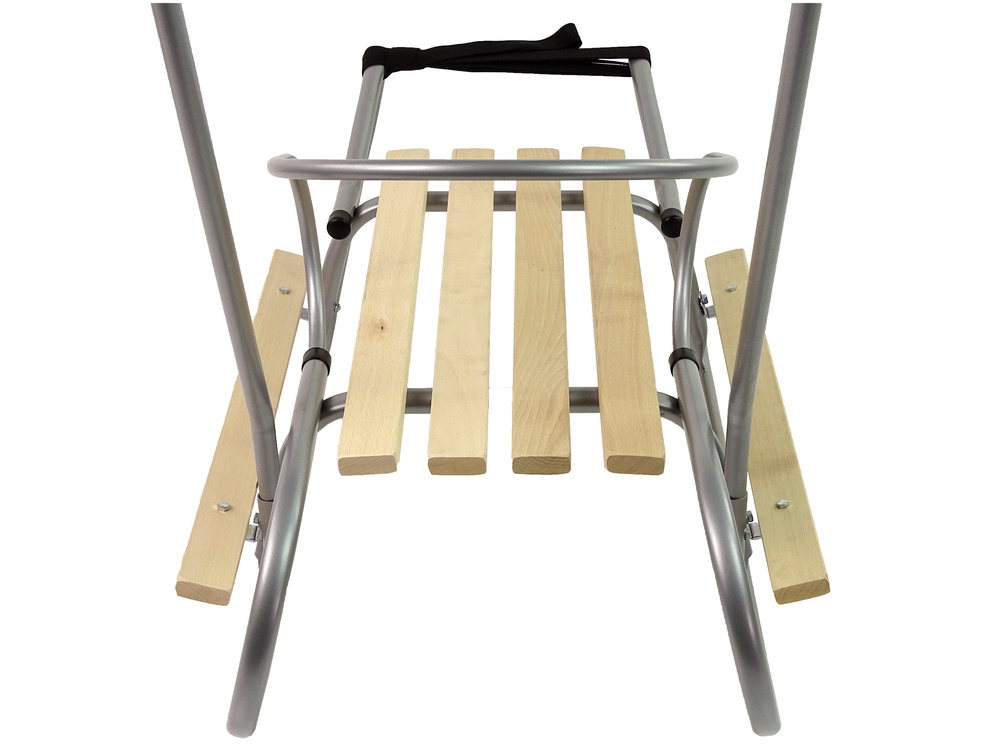 Metalinės rogės su atlošu push bar, pilkos