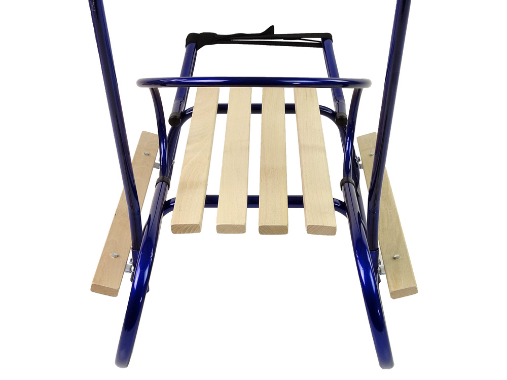 Metalinės rogės su atlošu push bar, mėlynos