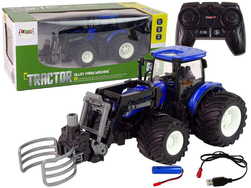 Nuotoliniu būdu valdomas traktorius lean toys, mėlynas