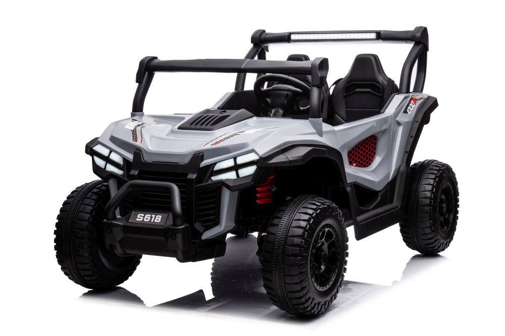 Dvivietis vaikiškas elektromobilis s618 4x4, pilkas