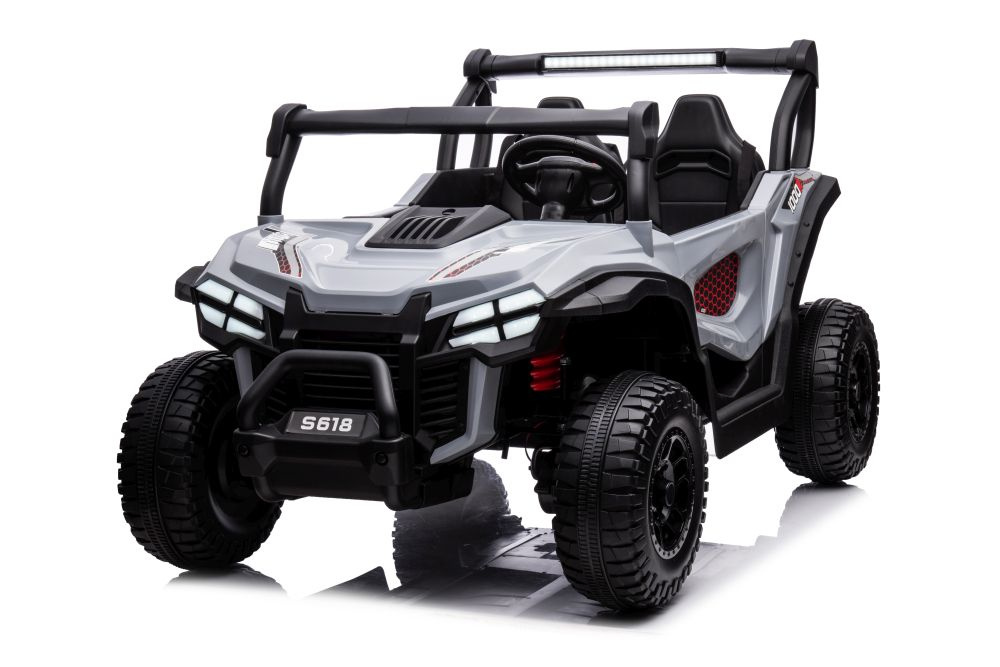 Dvivietis vaikiškas elektromobilis s618 4x4, pilkas