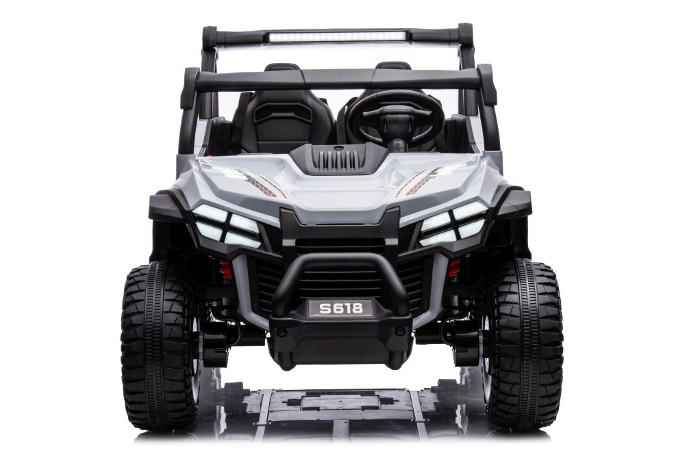 Dvivietis vaikiškas elektromobilis s618 4x4, pilkas