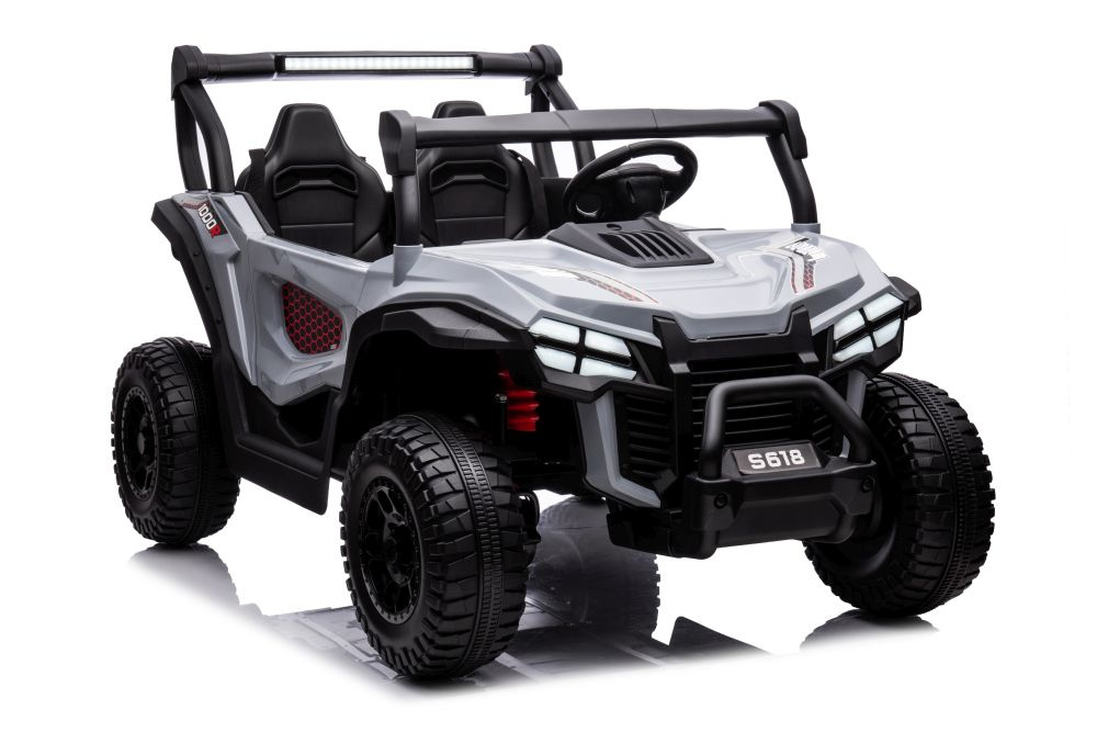 Dvivietis vaikiškas elektromobilis s618 4x4, pilkas