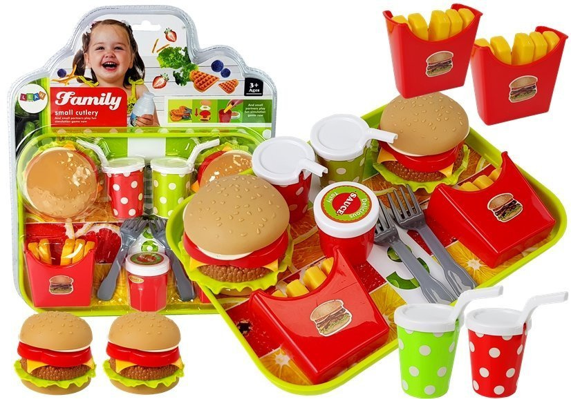Žaidimų rinkinys su hamburgeriais ir gruzdintomis bulvytėmis