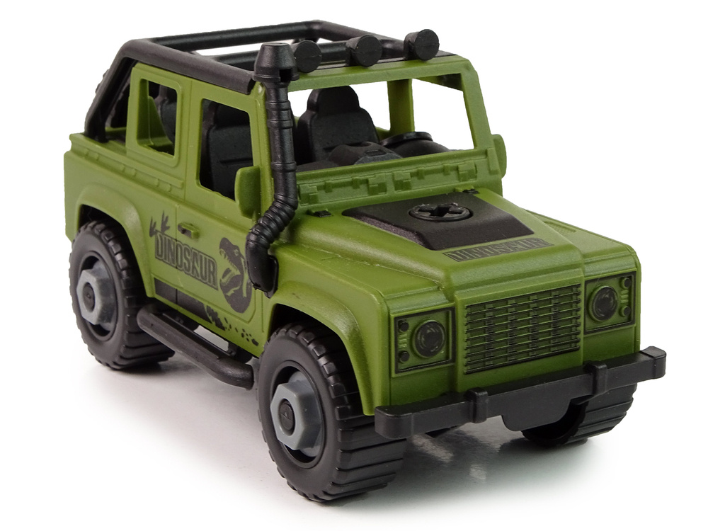 Automobilis su priekaba ir dinozauru DIY