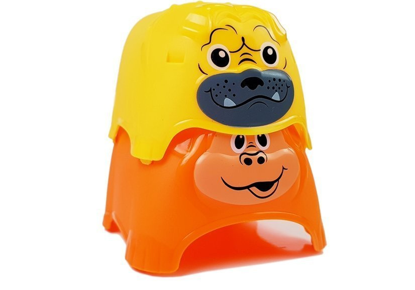 Piramidė kūdikiams lean toys animals cups