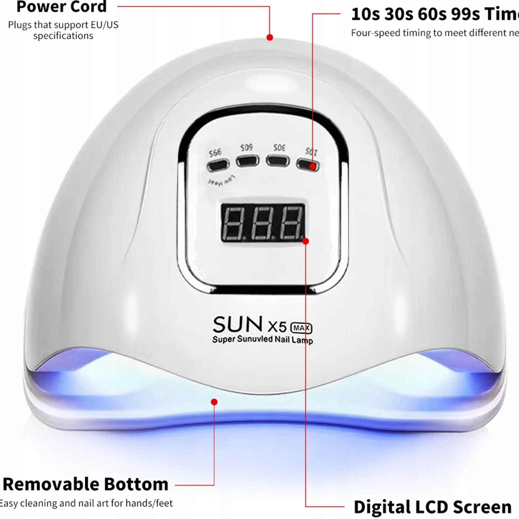 Uv vadovaujama nagų lempa 180w hibridinis gelis galingas max lcd iki 57 diodų uv led