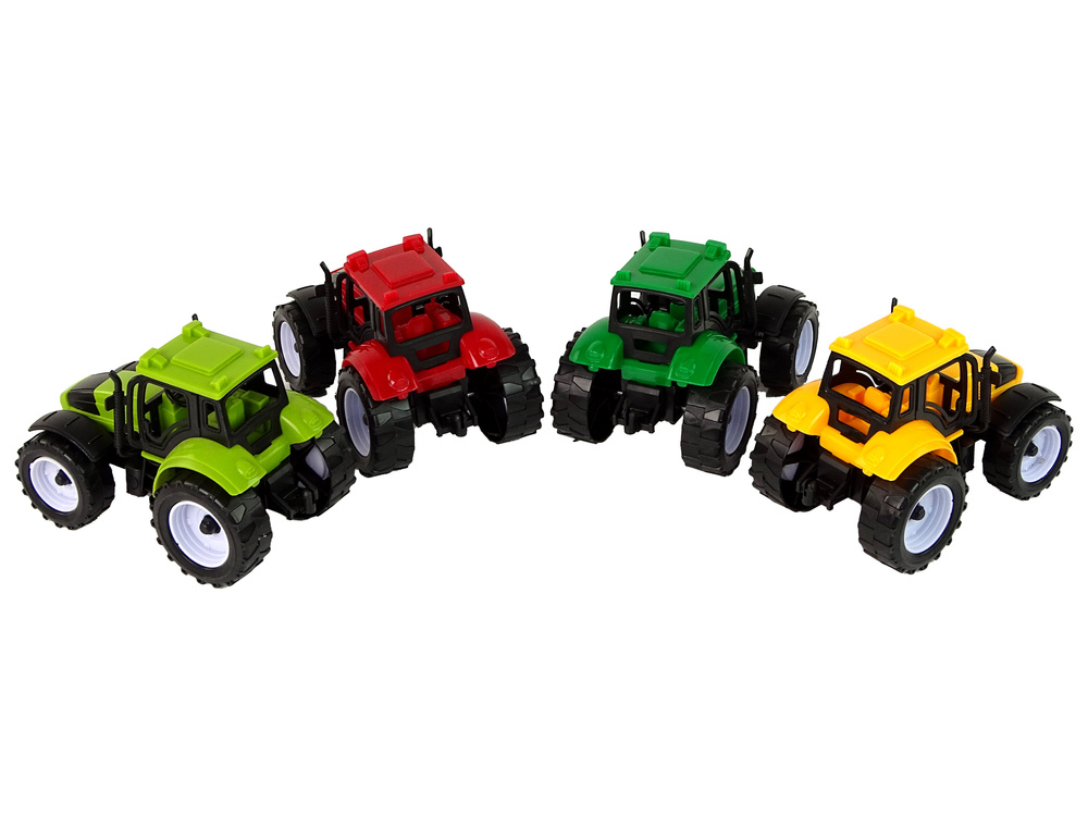 Žaislinių traktorių rinkinys lean toys, 4vnt.