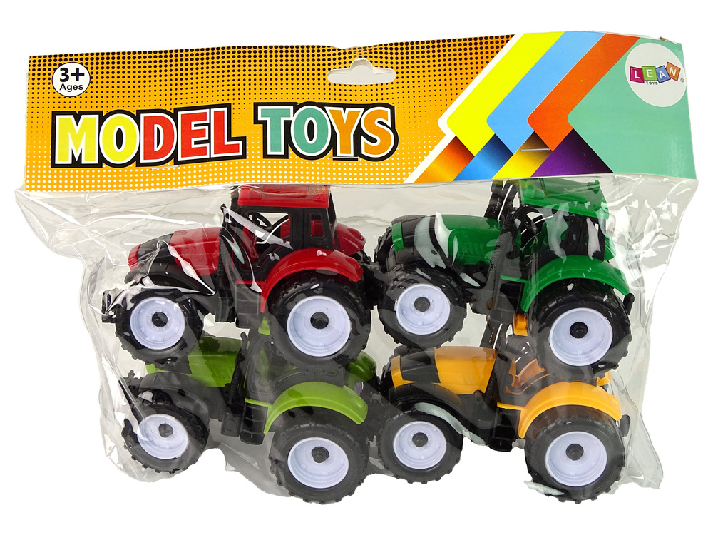 Žaislinių traktorių rinkinys lean toys, 4vnt.