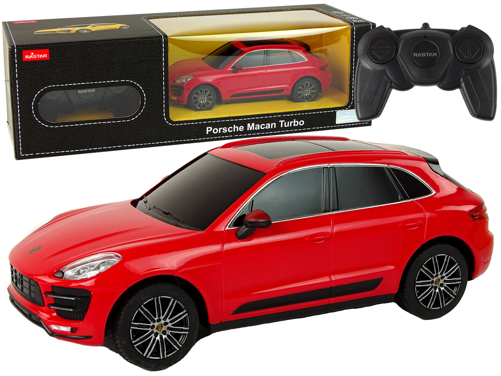 Nuotoliniu būdu valdomas automobilis porsche macan turbo 1:24, raudonas
