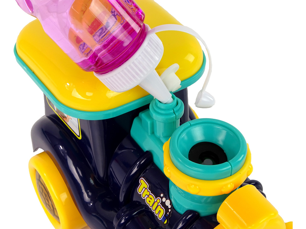 Muilo burbulų lokomotyvas lean toys su garsais ir šviesomis, mėlynas