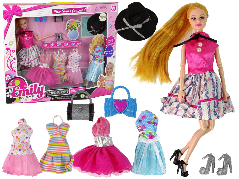Lėlė lean toys emily su drabužiais