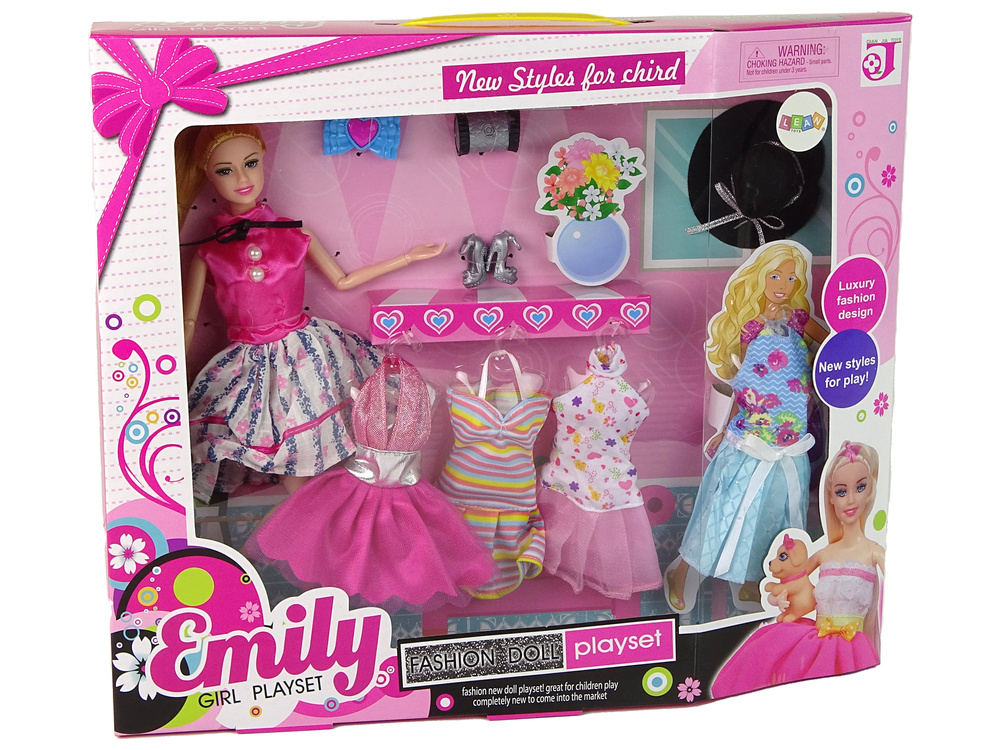 Lėlė lean toys emily su drabužiais