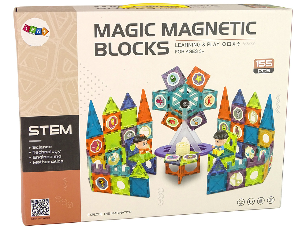 3D magnetinis konstruktorius Lean Toys Ferris Wheel, 155 d.