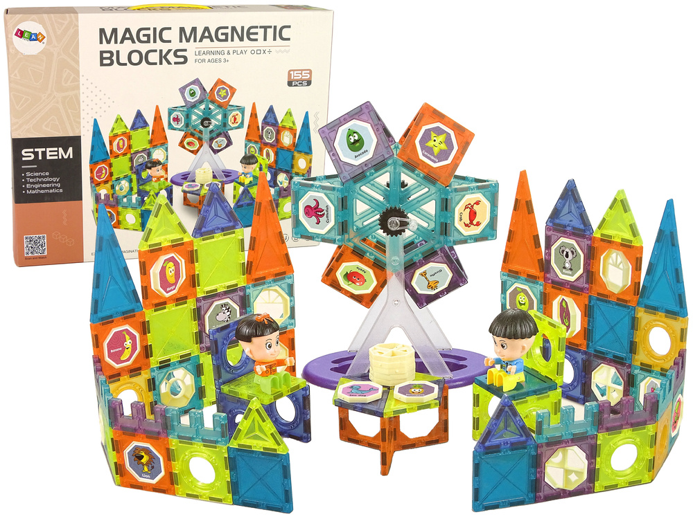 3D magnetinis konstruktorius Lean Toys Ferris Wheel, 155 d.