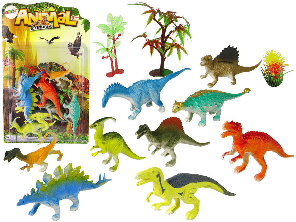 Žaislinių dinozaurų figūrėlių rinkinys lean toys animal kingdom, 9 vnt.