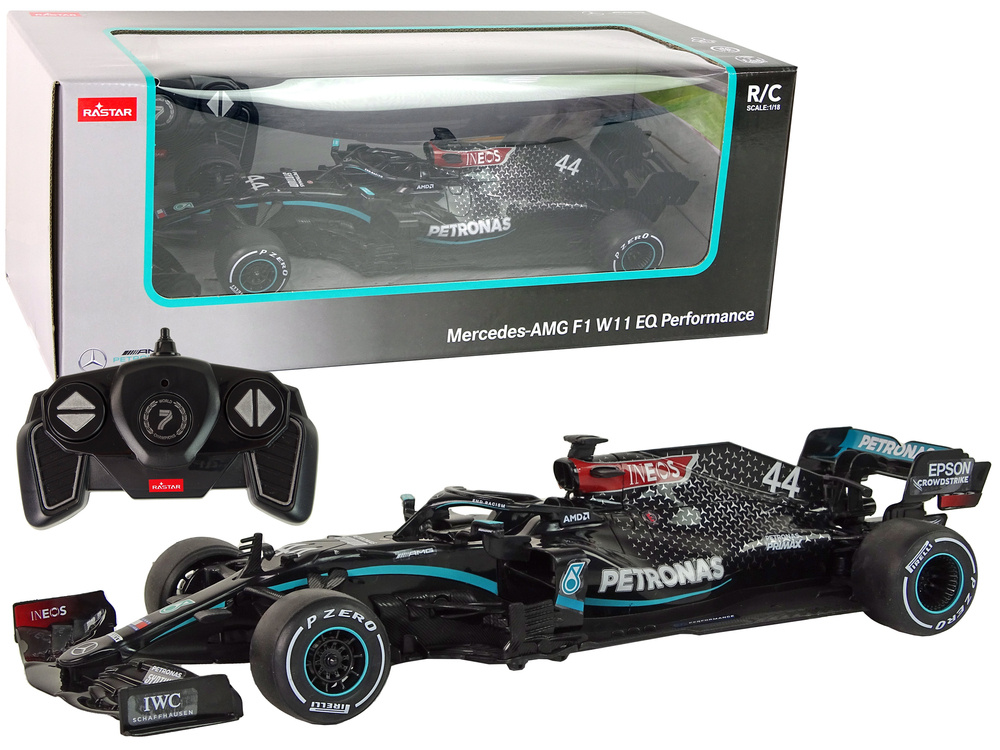 Radijo bangomis valdomas rastar mercedes-amg f1, 1:18
