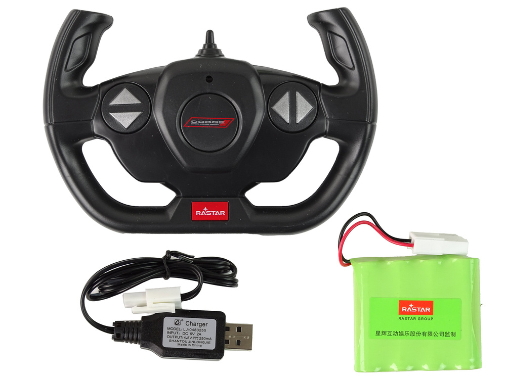 Nuotoliniu būdu valdomas automobilis dodge charger 1:16 rastar, juodas