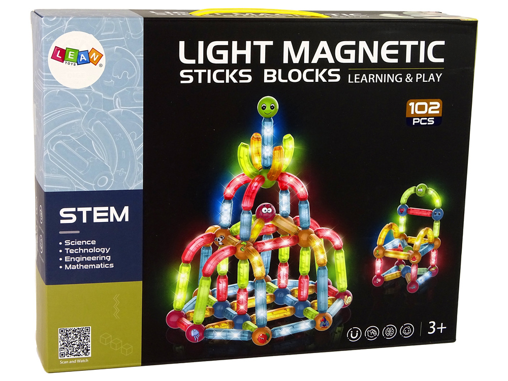 3D magnetinis konstruktorius LeanToys, 102 d.
