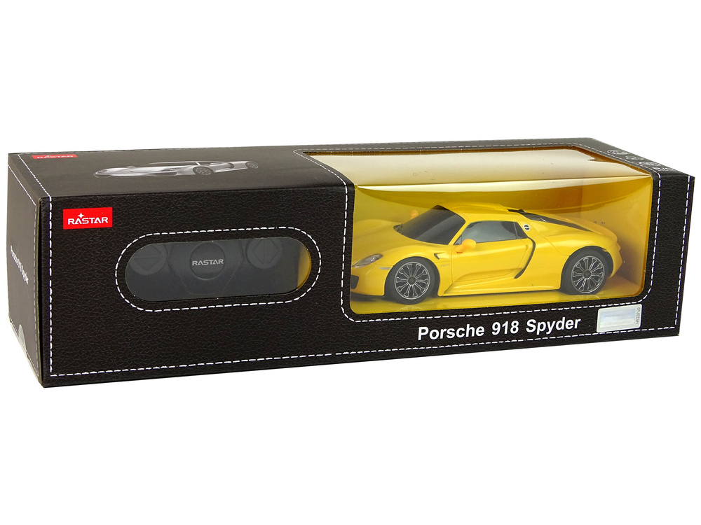 Nuotoliniu būdu valdomas automobilis porsche 918 1:24 rastar, geltonas