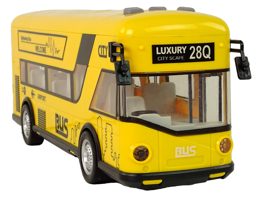 Muzikinis miesto autobusas su frikcine pavara leantoys, geltonas