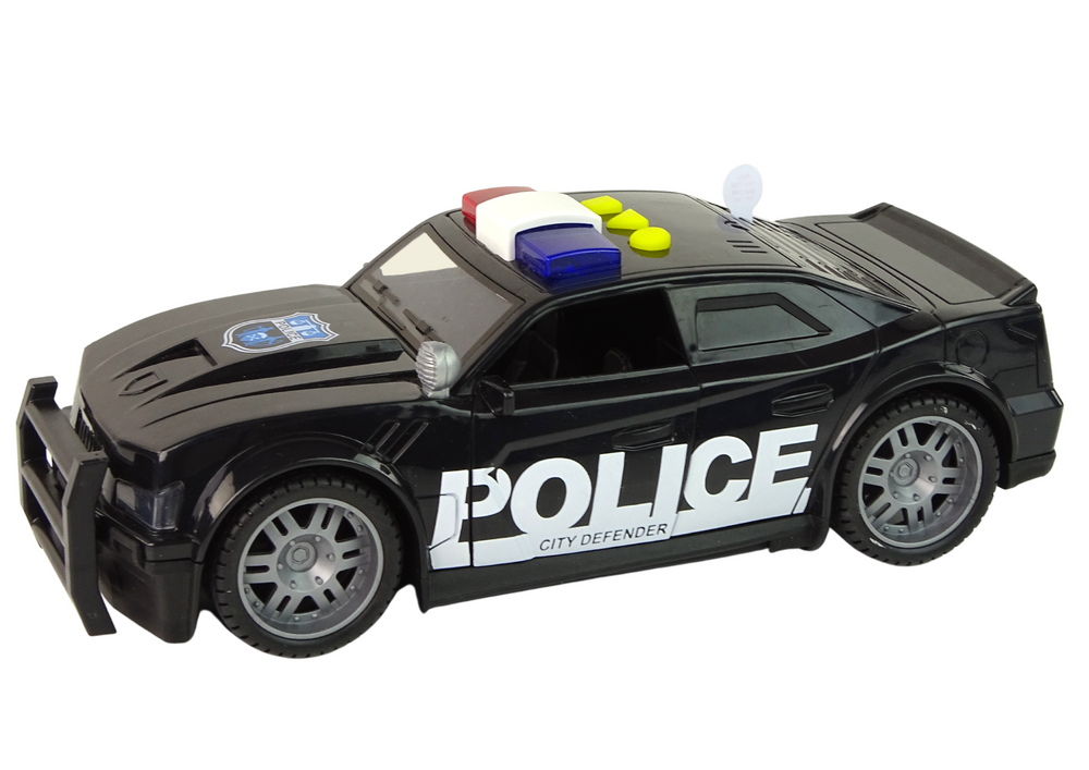 Žaislinis policijos automobilis lean toys, juodas, 25x9x11 cm