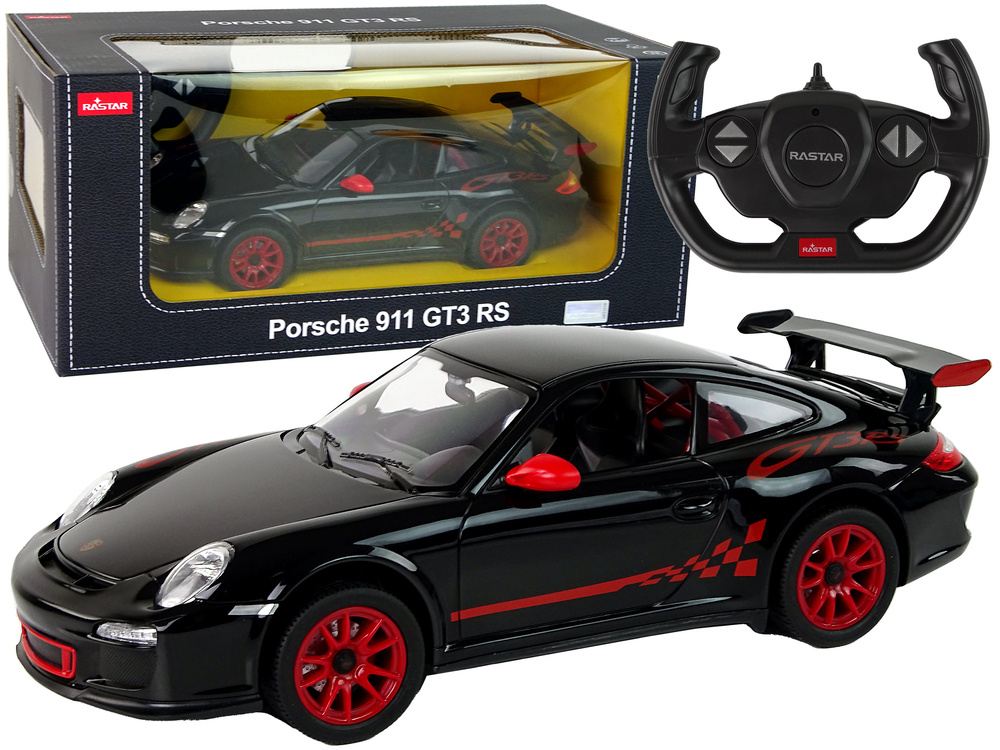 Nuotoliniu būdu valdomas automobilis porsche 911 gt3 rs, juodas
