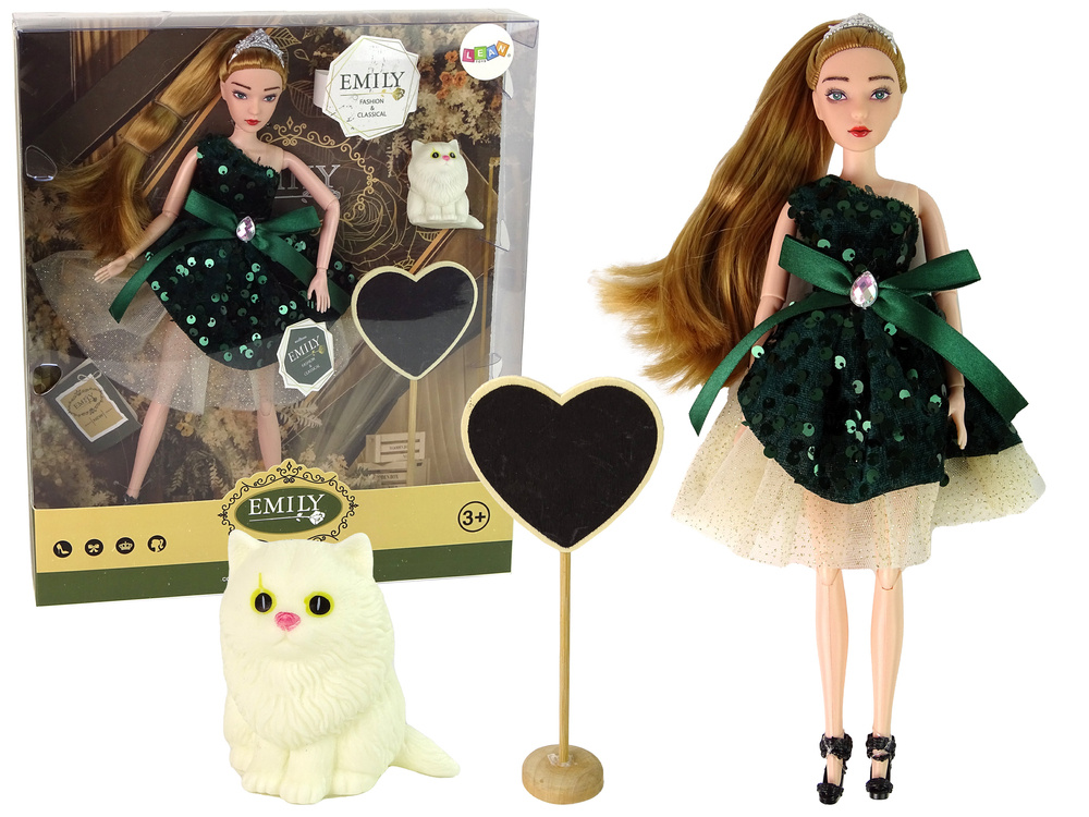 Lėlė emily su kačiuku lean toys