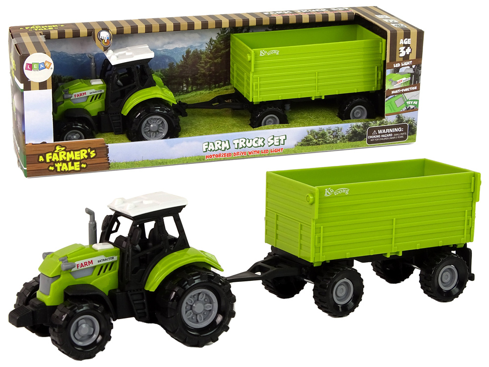 Traktorius su priekaba leantoys green farm