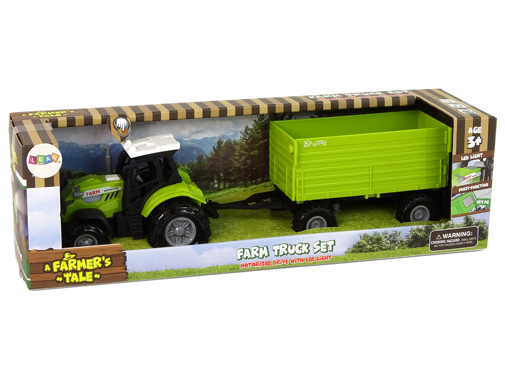Traktorius su priekaba leantoys green farm