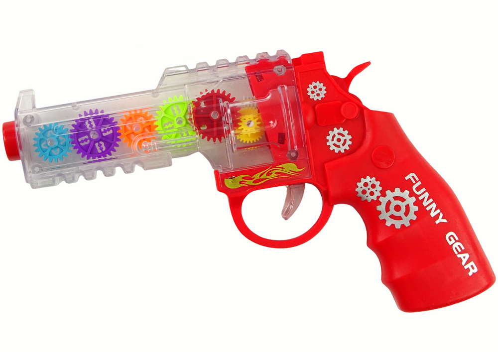 Žaislinis pistoletas su šviesomis lean toys, raudonas