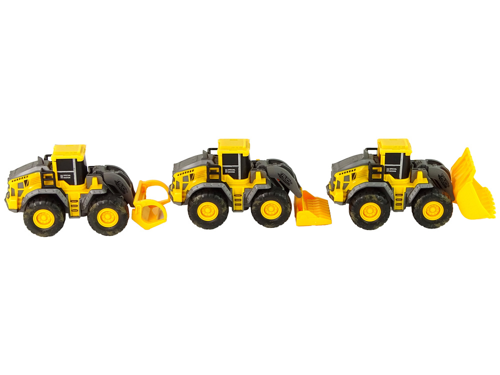 Žaislinis statybinių transporto priemonių rinkinys lean toys, geltonas, 3vnt.