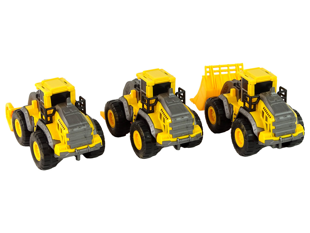 Žaislinis statybinių transporto priemonių rinkinys lean toys, geltonas, 3vnt.