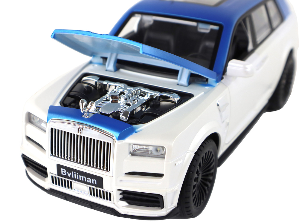 Nuotoliniu būdu valdomas automobilis bvliiman lean toys, baltas/mėlynas, 26x10,5x10 cm