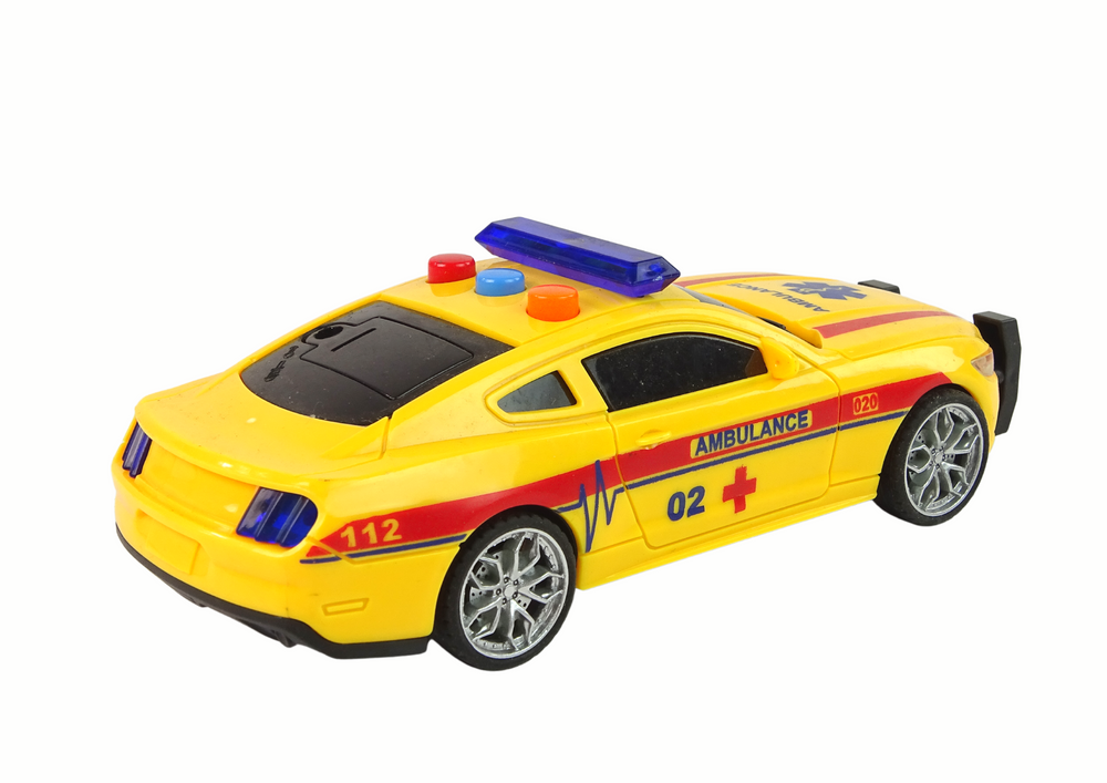 Žaislinis sportinis greitosios pagalbos automobilis lean toys, geltona