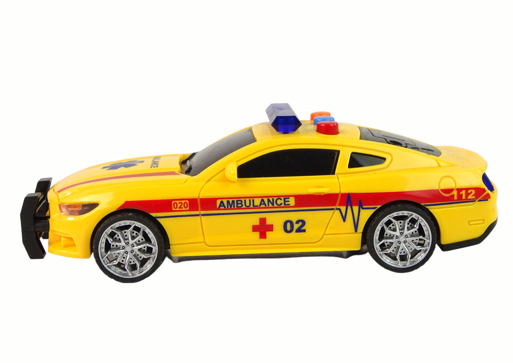 Žaislinis sportinis greitosios pagalbos automobilis lean toys, geltona