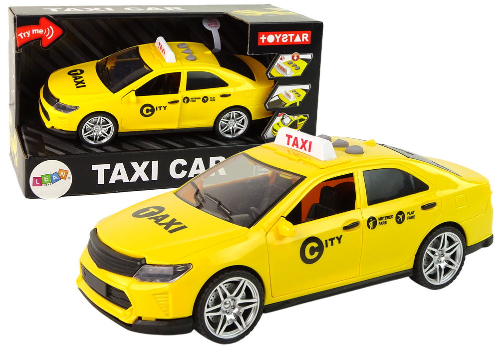 Taksi automobilis lean toys, geltonas