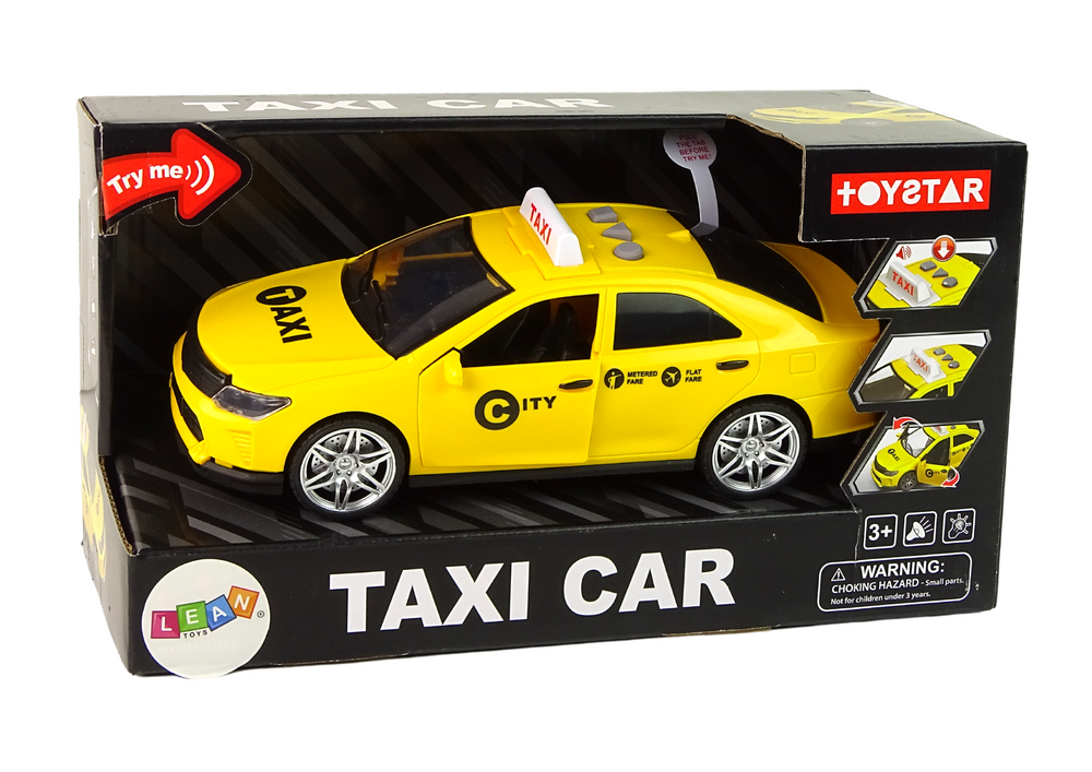 Taksi automobilis lean toys, geltonas