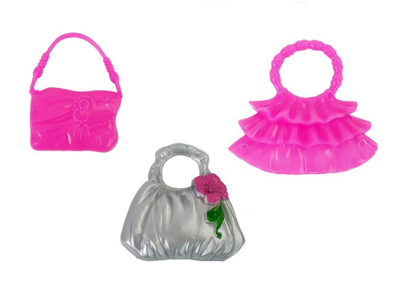 Lėlė violetine suknele su priedais lean toys